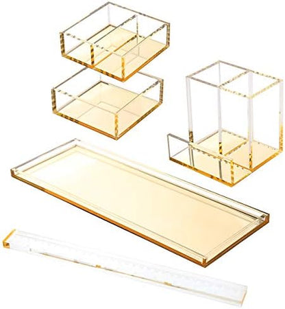 Acrylic Desk Organizer 4-Piece Desk Kit + Free Complimentary Acrylic