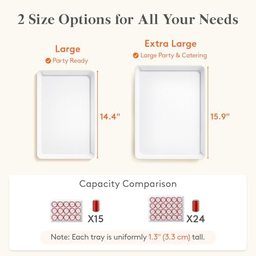 Lifewit 4-Pack 16" x 12" Extra Large Plastic Food Serving Trays for
