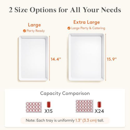 Lifewit 4-Pack 16" x 12" Extra Large Plastic Food Serving Trays for