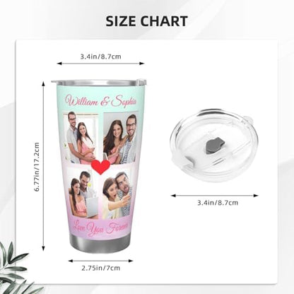 Personalized Tumbler Coffee Mug Custom Mug Cups with Picture Photo Lid