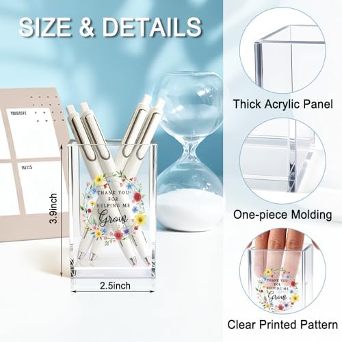 Thank You For Helping Me Grow Acrylic Cosmetic Pencil Holder Cup