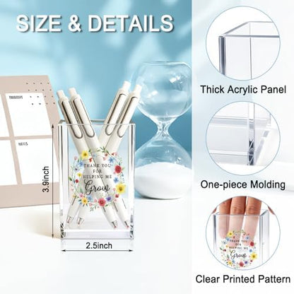 Thank You For Helping Me Grow Acrylic Cosmetic Pencil Holder Cup