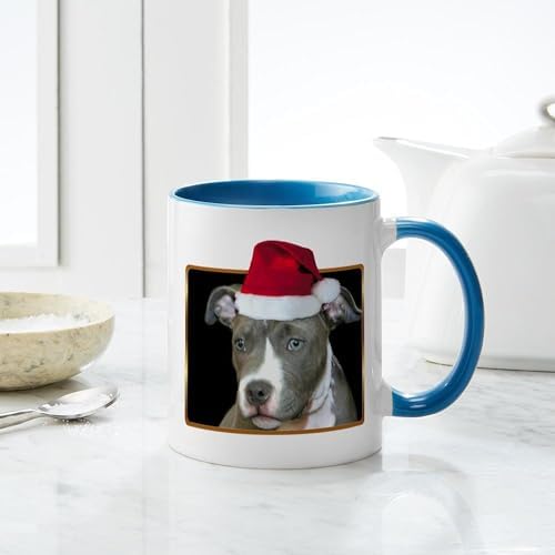 CafePress Christmas Pitbull Pup Mug 11 oz (325 ml) Ceramic Coffee Mug
