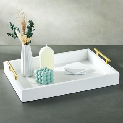 Juvale Ottoman Tray with Coasters & Interchangeable Gold & Silver