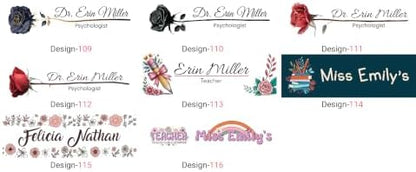 Floral Acrylic Desk Name Plate | Custom Office Sign