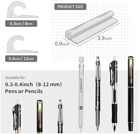 ELETIUO Pencil Holder For Most Pens,Pencils,Self-Adhesive Stick To