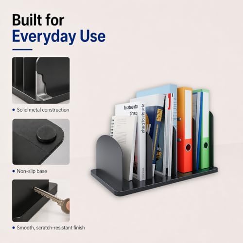 CraftSaints Vertical File Organizer for Desk, 4 Sections, Desktop