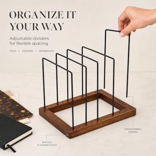 ZICOTO Stylish File Organizer for Desk - Premium Wooden Document