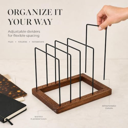 ZICOTO Stylish File Organizer for Desk - Premium Wooden Document
