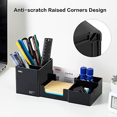 deli Desk Organizer, Plastic Desktop Organizer with Pencil Holder and