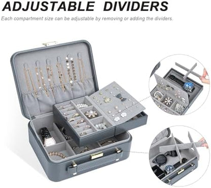 Travel Jewelry Case Large, Jewelry Box Large Jewelry Travel Organizer