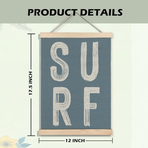BearCake Surf Room Decor, Coastal Beach Surf Wall Art Poster Hanger