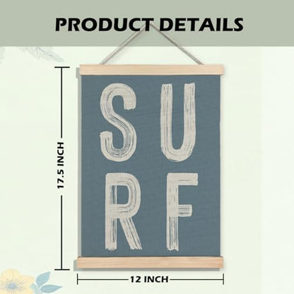 BearCake Surf Room Decor, Coastal Beach Surf Wall Art Poster Hanger