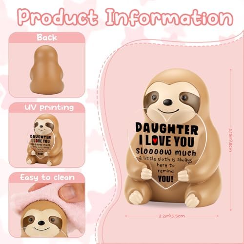 Funny Sloth Figurine Gift for Daughter, Motivation Sentimental Present