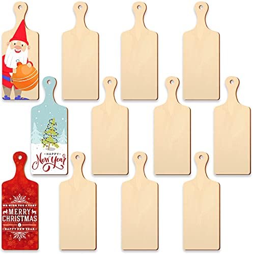 Marsui 12 Pieces Mini Wooden Cutting Board for Craft 11.8 x 4.3 Inch