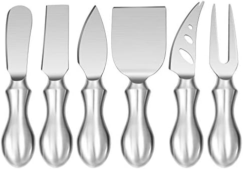 WoneNice Cheese Knife Set, 6-Piece Stainless Steel Knives