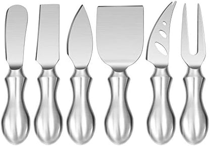 WoneNice Cheese Knife Set, 6-Piece Stainless Steel Knives