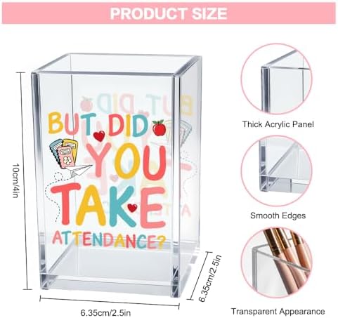 Funny Teacher Acrylic Pencil Holder for Desk, Teacher Appreciation