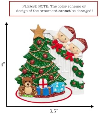 Personalized Peeking Couple Christmas Ornament 2026 | Our First