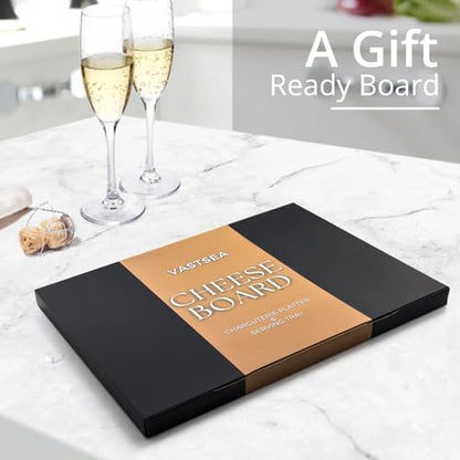 Funny Charcuterie Board with Compartments Guide, Large Wooden Cheese