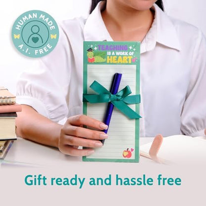 Teacher Notepad Gift Set with Pen - Teacher Appreciation Gift, End of