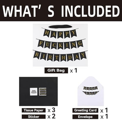 Qirrmiy 13" Large White Gift Bag Set with Greeting Card and Tissue