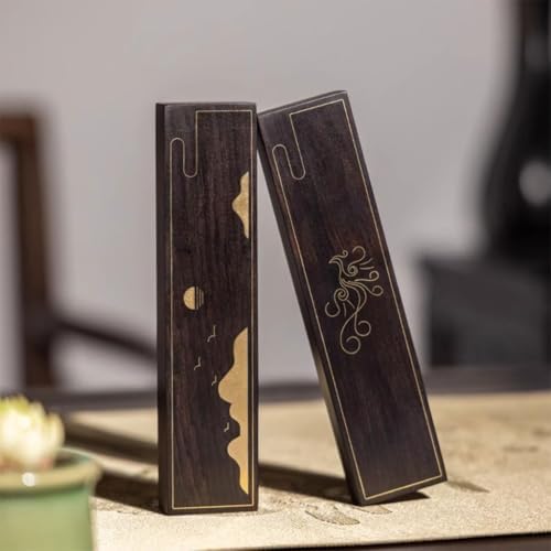 Retro Forest Pattern Paper Weight, Brass + Ebony Ornaments