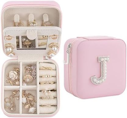 Birthday Gifts for Women - Initial & Travel Jewelry Case, Organizer