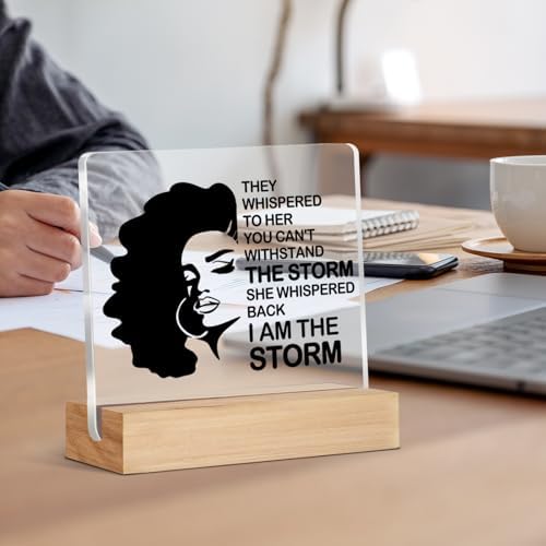 Inspirational Black Women Gifts, I Am the Storm Black Woman Acrylic
