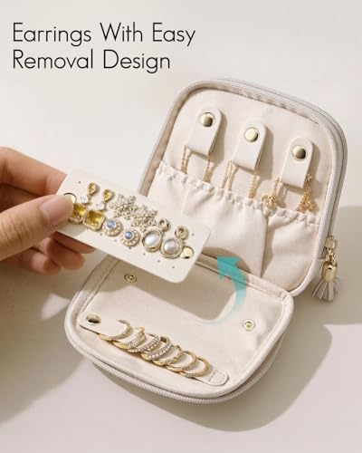 VLANDO Jewelry Travel Case with 2 Layers for Necklaces,Rings,Earrings