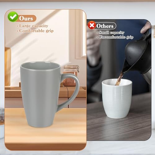 BYCNZB 20oz Extra Large Ceramic Tall Coffee Mugs Set for Coffee Tea