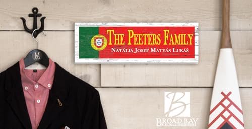 Wooden Portuguese Flag Sign - Custom Names - Personalized Portugal