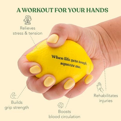 LemonAid – Set of 2 Stress Balls – Soft & Firm Squeeze Levels | Fun