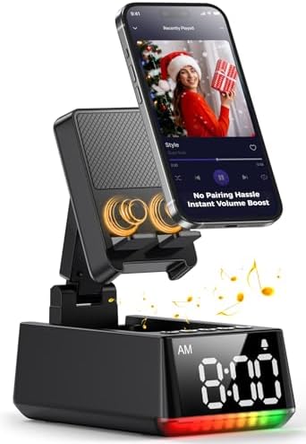 Bluetooth Speaker Birthday Gift for Men:Induction Cell Phone Stand