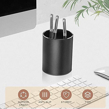 Vaydeer Metal Pen Holder Aluminum Pencil Holder for desk, Round