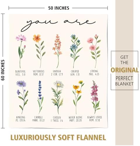 Christian Gifts for Women Birthday, Christian Blanket with Flowers
