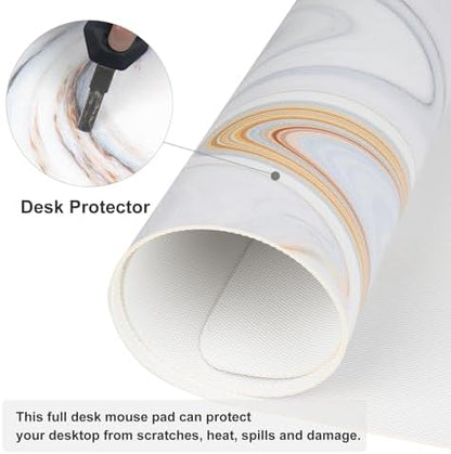 QiyI PU Leather Large Mouse Pad, Office Decor, 31.5" x 15.7", Grey