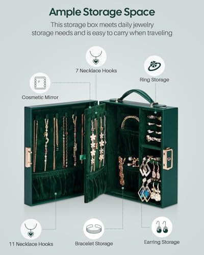 Enthralite Portable Travel Jewelry Case: Jewelry Box with Lock and