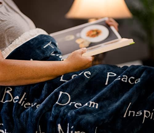 Chanasya Premium Harmony Inspirational Words Faux Fur Throw Blanket