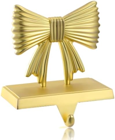 1 Pcs Classic Elegant Gold Metal Christmas Stocking Holders, Fireplace