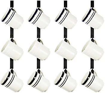 Coffee Mug Wall Rack - Metal Mug Racks for Wall - Unique S Curve