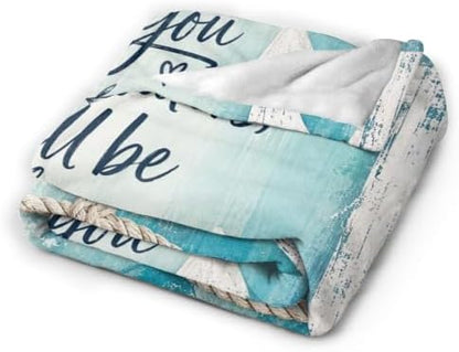 Dynova Christian Anchor Blanket Nautical Scripture Throw Faith Gift