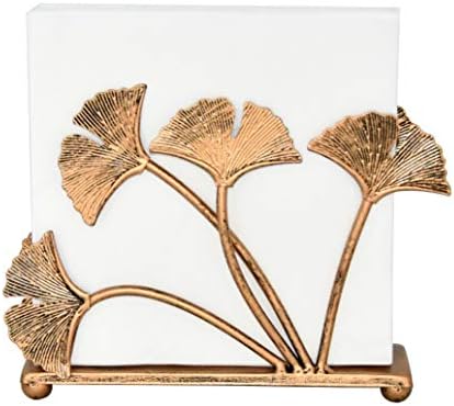 OwlGift Modern Ginkgo Leaves Design Napkin Holder for Tables, Metal