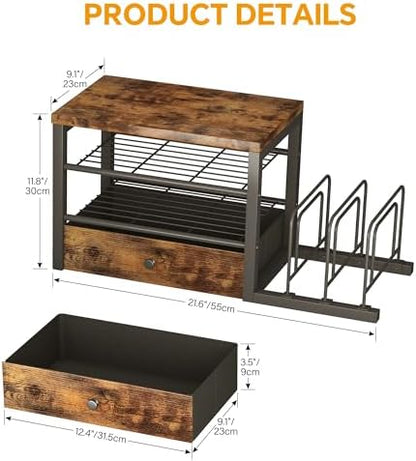 Homeiju Wood Desk Organizer with Drawers, Desk File Organizer with 3