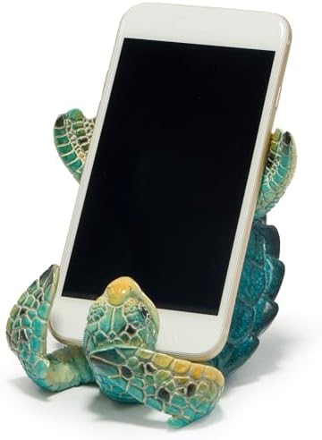 Hodao Sea Turtle Cell Phone Stand, Turtle Figurine for Ocean Beach