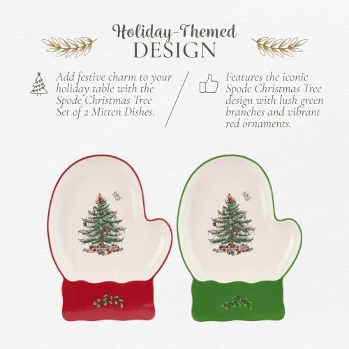 Spode – Christmas Tree – Christmas Tree Mitten Dishes, Set of 2
