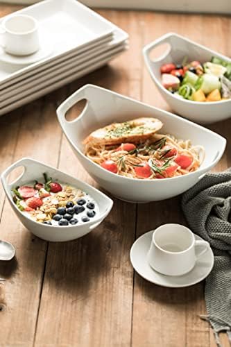 Gomakren White Serving Bowls for Entertaining, Porcelain Bowl with