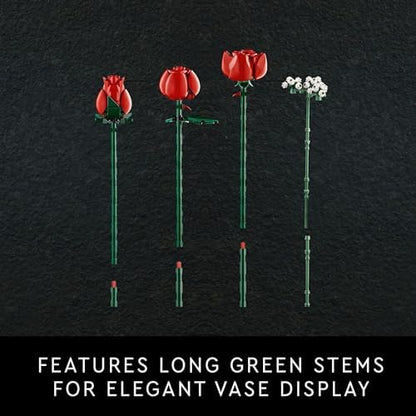 LEGO Botanicals Bouquet of Roses Artificial Flowers - Fake Red Roses