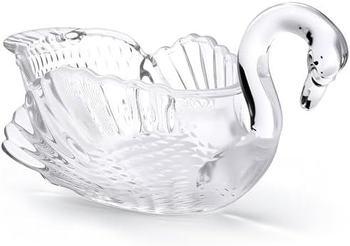 Patelai 9.8'' x 5'' Crystal Swan Bowl Decorative Glass Centerpiece