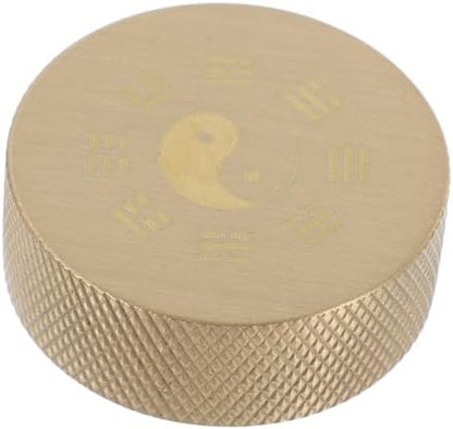 Brass Calligraphy Paperweight round Golden Desk Decor Xmas